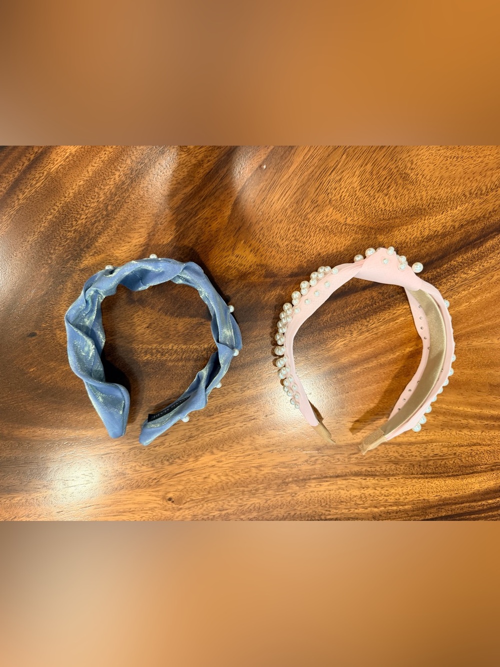 Pearl Embellished Knotted Headband Set Pink & Navy Boutique Hair Accessories - Picture 6 of 10